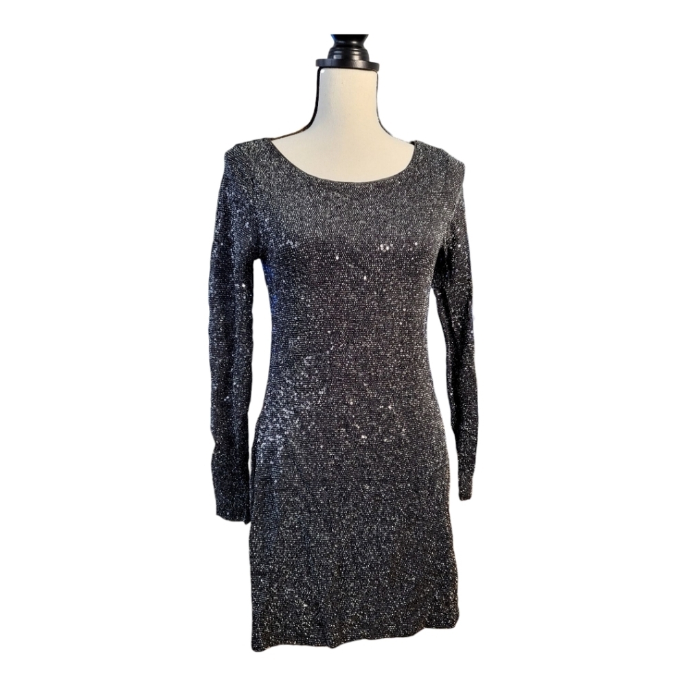 💕Express Black Sequin bodycon Mini-Dress